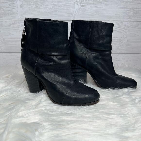 Rag & Bone black Classic Newbury  leather heeled ankle booties Size 6 - Picture 3 of 12
